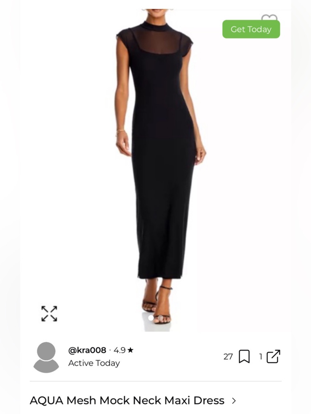 Aqua Mesh Mock Neck Maxi